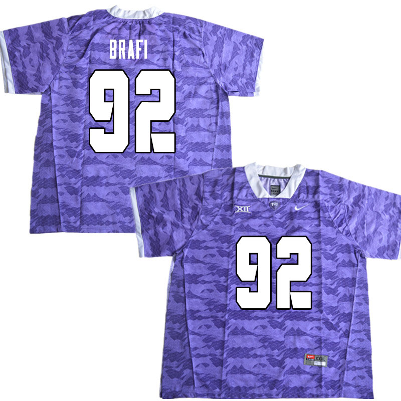 Men #92 Benedict Brafi TCU Horned Frogs College Football Jerseys Sale-Limited Purple
